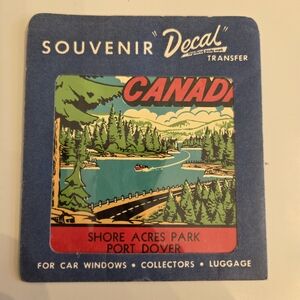 Vintage 1970s Souvenir Decal Transfee For Car Windows PORT DOVER CANADA